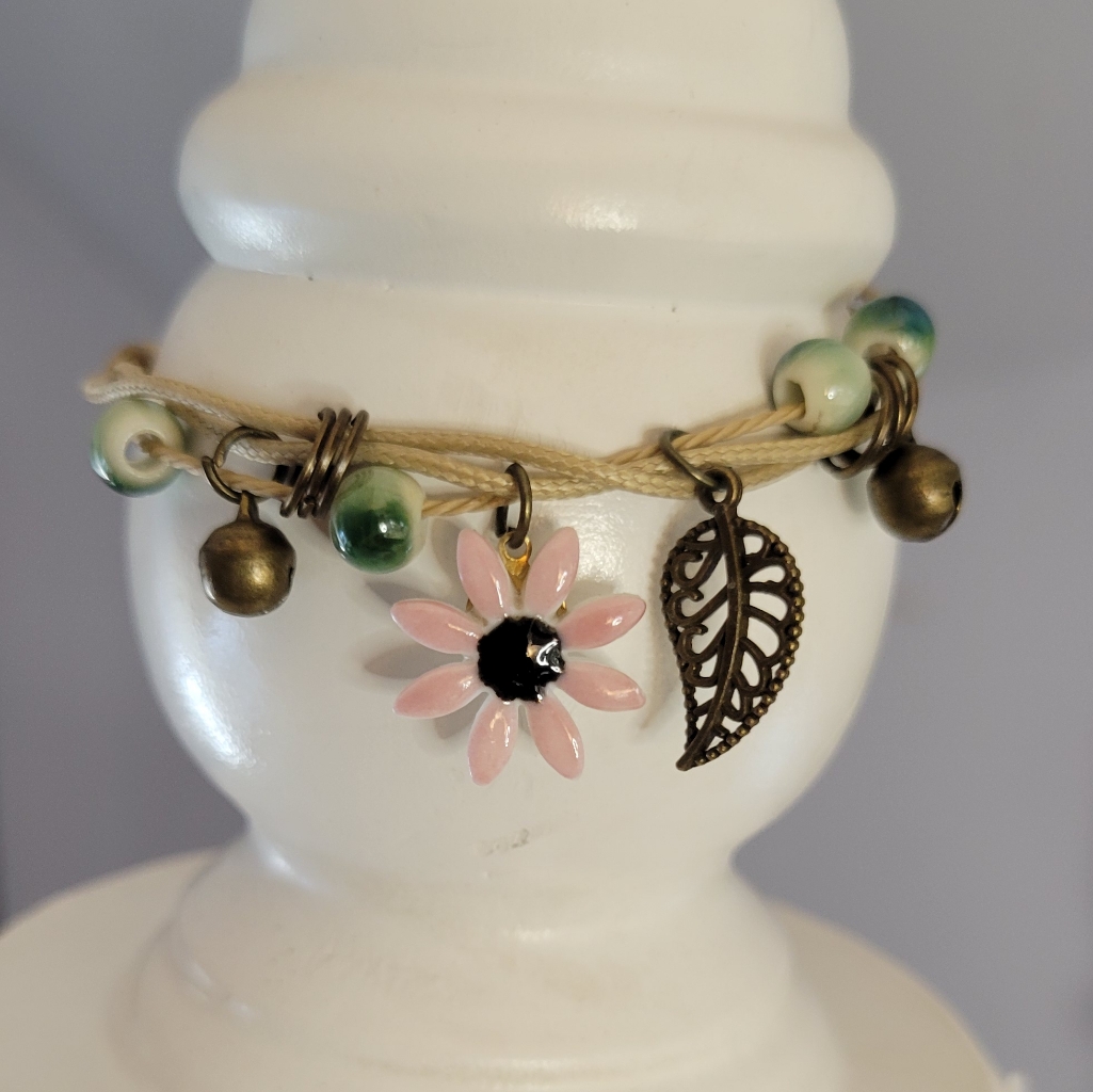 Pottery Daisy Bead Bracelet, Choice Of Color